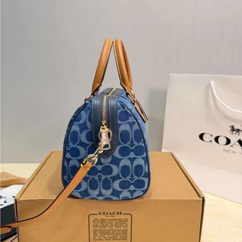 Coach Monogram Large Rowan Denim Bag NWT🎽👌 - Picture 3 of 8